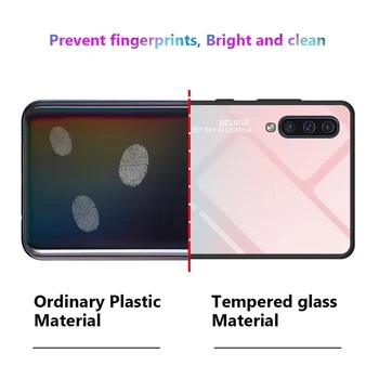Naujas Grūdintas Stiklas Case For Samsung Galaxy A70 A50 A50S A30S A20 A10 A7 A750 2018 M. M20 10 Pastaba Pro atsparus smūgiams Gradientas Padengti Atveju