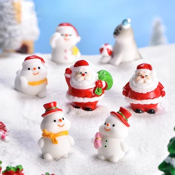 Naujas Kalėdų Meilužis Santa Claus sniego Elnias miniatiūrinės statulėlės Modelis lėlių namų fėja sodo puošmena šiuolaikinės priedai