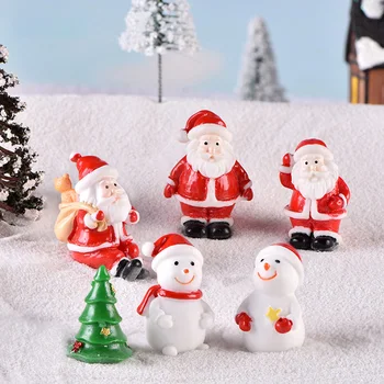 Naujas Kalėdų Meilužis Santa Claus Sniego Medis Elnias Miniatiūrinės Statulėlės lėlių namų fėja sodo puošmena šiuolaikinės priedai