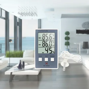 Naujas LCD ekranas Skaitmeninė Oro Stotis Termometras su Drėgmėmačiu Į/Iš Temperatūros Matuoklis Patalpų Drėgmės Matuoklis su Temperatūros Jutiklis