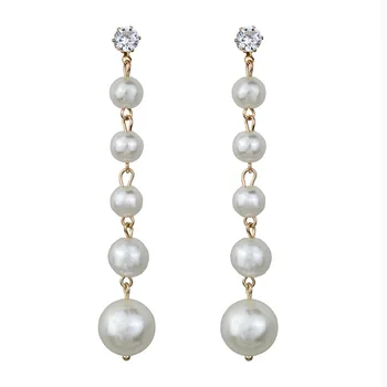 Naujas Mados Elegantiškas Pearl Ilgi Auskarai Stiliaus Didelis Imitacija, Perlų Pakabukas Auskarai Tinka Vestuves Dovanos Brincos
