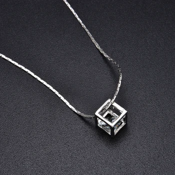Naujas Mados Magic Cube & Kūgio Apakinti Krištolo Karoliai Pakabukas Moterų Žavesio Fine Jewelry Didmeninės