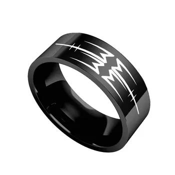 Naujas Mados Roko grupės Marilyn Manson Logotipą, Žiedai iš Titano Plieno Žiedas Vyrų ir Moterų Hip-Hop Papuošalai Dovana Priedai