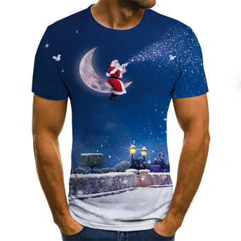 Naujas Mados Vyrams/moterims topai marškinėliai 3d Spausdinimo Kalėdų stiliaus Funny Cat Trumpas Rankovės Digital Print t shirt Plius Dydis 5XL 6XL