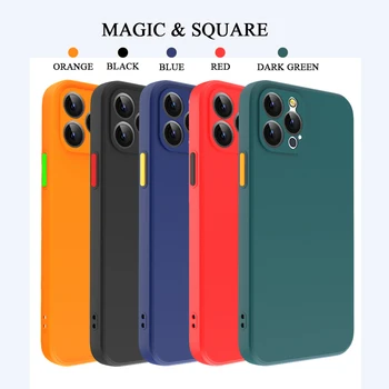 Naujas Magic Square Originalus Skystu Silikonu Telefono Dangtelį iPhone 11 12 Promax X Xr Xs Max 7 8 6 6s Plius 12Pro Mini Telefono dėklas