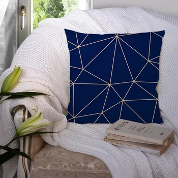 Naujas, Modernus Nordic Marmuro Mėlyna Pagalvėlė Padengti Geometrinis Gėlių Dekoratyvinės Pagalvės Atveju Svetainės 45X45CM Sofa Mesti Pagalvių užvalkalus