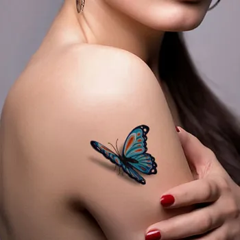 NAUJAS Moterų 3D Laikina Tatuiruotė Lipdukas Vandeniui Kūno Lipdukai Netikras, tatuiruotė Meno Taty Drugelis modelio Tatuiruotė Lipdukas