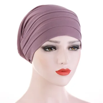 Naujas Musulmonų Moterys Kryžiaus Šilko Miego Chemo Beanie Skrybėlių Turbaną Skrybėlę, Šaliką Vėžio Chemo Beanie Kepurė Hijab Apdangalai, Galvą Apvyniokite Plaukų Prieigos