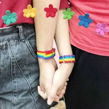 Naujas Nepalas Vaivorykštė Austi Apyrankes LGBT Gėjų, Lesbiečių Bisexuals Apyrankės Austo Tinklelio Moterų Pasididžiavimas, Vyrai, Poros Draugystė Papuošalai