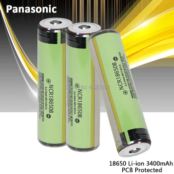 Naujas Originalaus Panasonic NCR18650B 3.7 v 3400mah 18650 Ličio Įkraunama Baterija Žibintuvėlio baterijos PCB Saugomos