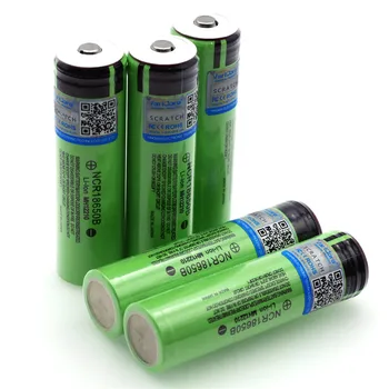 Naujas Originalus 18650), 3,7 v 3400 mah Ličio Įkraunama Baterija, NCR18650B su Smailiomis (Nr. PCB) baterijas +Box