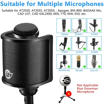 Naujas Stilius Mikrofono Filtras su Metaliniu Tinkleliu ir Putų Mikrofonas Purškimo Įrodymas, Kviečių prekinis, galinis Stiklo Juoda
