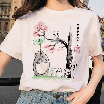 Naujas totoro Atkakli Toli Studio Ghibli femme marškinėliai Japonijos moterų ulzzang marškinėlius Anime Hayao Miyazaki moterų marškinėliai harajuku