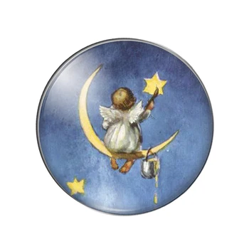Naujas Vintage Angel Baby Moon stars 8mm/10mm/12mm/18mm/20mm/25mm Turas foto stiklo cabochon demo butas atgal Padaryti išvadas ZB0543