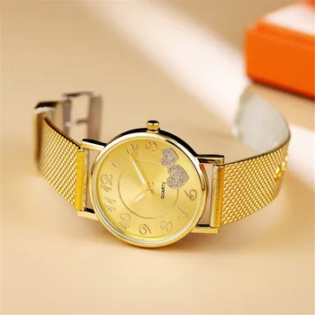 Naujausia Viršų Mados Ponios Žiūrėti Moterų Reloj Mujer Tinklelio Diržo Laikrodžiai Laukinių Lady Kūrybinių Mados Laikrodis Zegarek Damski#W