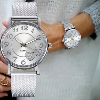 Naujausia Viršų Mados Ponios Žiūrėti Moterų Reloj Mujer Tinklelio Diržo Laikrodžiai Laukinių Lady Kūrybinių Mados Laikrodis Zegarek Damski#W