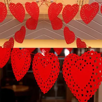 Naujausias 3 Metrų Raudona Širdis Myli Girliandą Neaustinės Medžiagos Audinys Vėliavos Šalies Reklama Starta, Vestuvių Dekoravimas