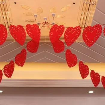 Naujausias 3 Metrų Raudona Širdis Myli Girliandą Neaustinės Medžiagos Audinys Vėliavos Šalies Reklama Starta, Vestuvių Dekoravimas