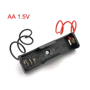 Nauji Plastikiniai AA Baterijos Atveju Turėtojas Laikymo Dėžutė su Laidą Veda AA Baterijos 1,5 V Juodas