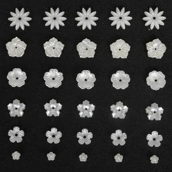 Naujo Dizaino 50-100VNT Imitacijos Plastiko ABS Perlų Karoliukus, Dramblio kaulo Gėlių Granules užrašų knygelė 