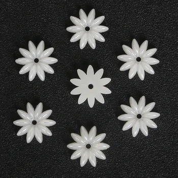 Naujo Dizaino 50-100VNT Imitacijos Plastiko ABS Perlų Karoliukus, Dramblio kaulo Gėlių Granules užrašų knygelė 