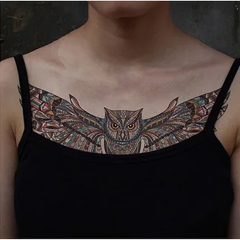 Naujo dizaino Krūtinės Flash Tatuiruotė didelių rožių gėlių dragonfly peties ranką Krūtinkaulio chna tatuiruotės kūno/atgal dažais Pagal krūties kaukolė