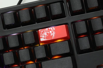 Naujovė Blizgesį Per Keycap ABS Išgraviruotas Shine-Per NARUTO juoda raudona Sasuke Naruto Kakashi įveskite naikinimo klaviatūros