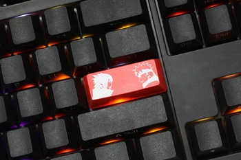Naujovė Blizgesį Per Keycap ABS Išgraviruotas Shine-Per NARUTO juoda raudona Sasuke Naruto Kakashi įveskite naikinimo klaviatūros