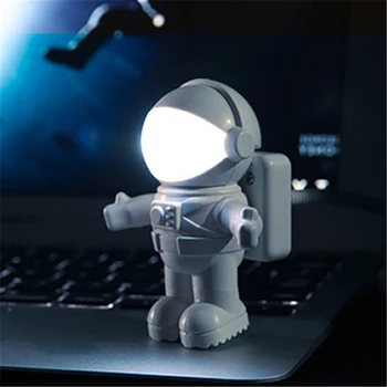 Naujovė Lankstus USB Astronautas Vamzdis Nešiojamų Naktį LED Lempos DC 5V Lemputė Kompiuteris, Nešiojamas KOMPIUTERIS Notebook Papuošti Skaitymo Apšvietimas
