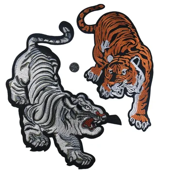 Naujų Gyvūnų Pietų Kinijos Tigras, Siuvinėjimo Appliques Geležies Pleistrai Vaikams Drabužių Etiketės Mielas Gyvūnų Emblemos Parches