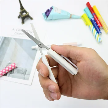 Naujų idėjų rašiklio formos kanceliarinės žirklės paprastas, mielas ir lengva saugoti mokyklos buveinė nerūdijančio plieno saugos žirklės
