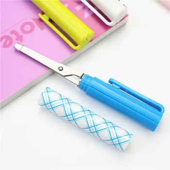 Naujų idėjų rašiklio formos kanceliarinės žirklės paprastas, mielas ir lengva saugoti mokyklos buveinė nerūdijančio plieno saugos žirklės