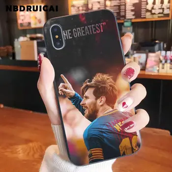 NBDRUICAI Lionelis Messi Juoda Aukštos Kokybės Silikoninis Telefono dėklas skirtas iPhone 11 pro XS MAX 8 7 6 6S Plus X 5 5S SE XR