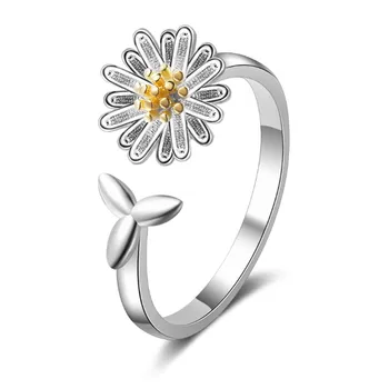 NEHZY 925 Sterlingas Sidabro Naujas Moterų Mados Juvelyrikos Aukštos Kokybės Chrysanthemum-formos Atidaryti Žiedo Dydis Reguliuojamas
