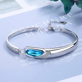 NEHZY 925 sterlingas sidabro naujų moteris bižuterijos aukštos kokybės mėlyna kristalų cirkonis retro paprasta karšto pardavimo 