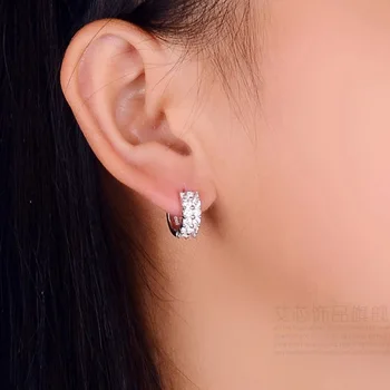 NEHZY Sidabro spalvos sagtis laukinių dvigubai kristalų ausų papuošalai gražių ponios mados aukštos kokybės juvelyrikos gamintojai, didmeninės