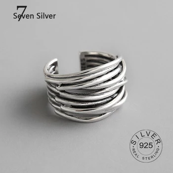 Nekilnojamojo 925 sterlingas sidabro piršto žiedai moterims derliaus linijos Madinga fine Jewelry Didelio Aukščio Antikvariniai Žiedai Anillos