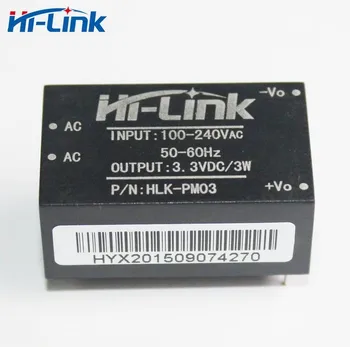 Nemokamas pristatymas 2 vnt/daug Hi-Link HLK-PM03 220v 3.3 V 3W AC DC mini dydžio izoliuotas žingsnis žemyn maitinimo modulis