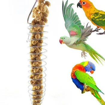 Nerūdijančio Plieno Papūga Paukštis Maisto Krepšelio Maitinimosi Žaislas Earhead Vaisiai, Daržovės