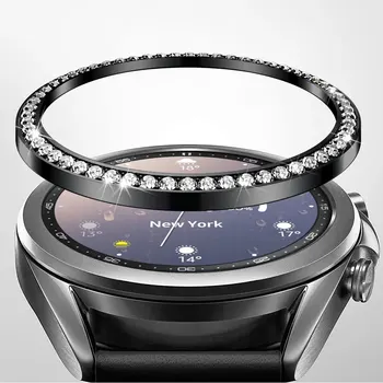 Nerūdijančio Plieno Smartwatch Dangtelis Skirtas Samsung Galaxy Žiūrėti 3 41mm Rinkimo Bezel Žiedas, kalnų krištolas Klijų AntiScratch Apsaugos atveju