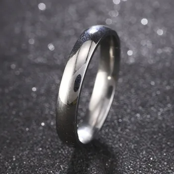 Nerūdijančio Plieno Žiedai, Sidabro Spalvos Sklandžiai Paprastas Teiginys Užsakymą Vestuvių Porų Vestuvinį Žiedą, Moteris, Vyras, bižuterijos naujas