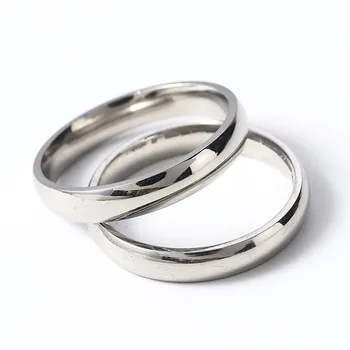 Nerūdijančio Plieno Žiedai, Sidabro Spalvos Sklandžiai Paprastas Teiginys Užsakymą Vestuvių Porų Vestuvinį Žiedą, Moteris, Vyras, bižuterijos naujas