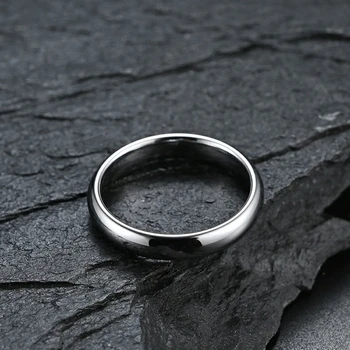 Nerūdijančio Plieno Žiedai Vyrams, Pora Vestuvių Žiedas Kietas Paprasta Juosta 4 MM