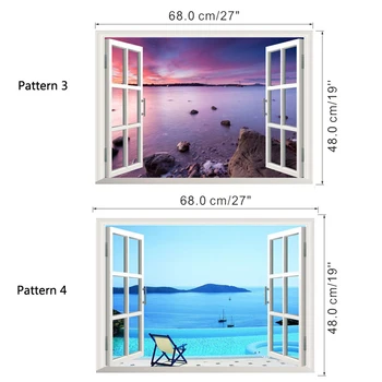 Netikras langas 3D gražus kraštovaizdis sienų lipdukai namų puošybai gyvenimo kambario, miegamasis lipdukai freskos plakatas, lipdukas ant sienos