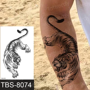 Netikras, tatuiruotė vandeniui moterų laikinos tatuiruotės dragon tiger phoenix vilkas gyvūnų tatuiruotė lipdukas vyrų kūno menas vandeniui