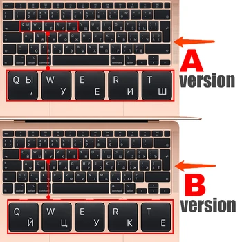 Nešiojamas padengti macbook Air13 2020 m. klaviatūros atvejais, Naujas Air13.3 Klaviatūros dangtelis 13 colių A2179 silikoninė klaviatūros Lipdukai rusų