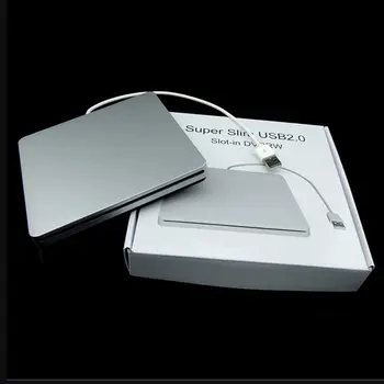 Nešiojamas Tipo Siurbimo Super Slim USB 2.0 Lizdą, Išorinis DVD / CD Skaitytuvas ir CD Rašytojas Išorinių Diskų Dėžutės, Talpyklos Atveju