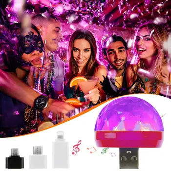 Nešiojamas USB Diskoteka Prijungto Telefono Šeimos Magic Ball Light Šalies Klubas USB Šviesos Scenos Šviesos 