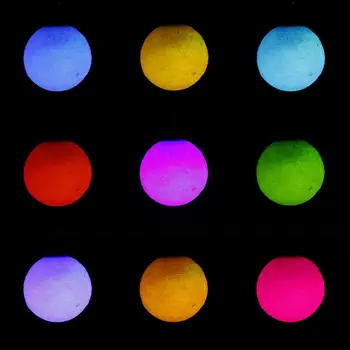 Nešiojamų 3D Spausdinimo Raundo Mėnulio Šviesos Keychain Apdailos Naktį Lempos Kūrybos Įkrovimo Mėnulio Lempa, LED Jutikliniu Jungikliu Gimtadienio Dovana