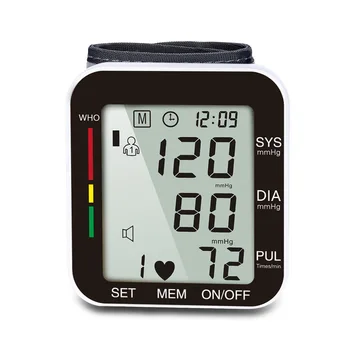 Nešiojamų automatinis Riešo BP Kraujo Spaudimo Monitorius mašina Automatinis Riešo kraujospūdžio Matuoklio manžetės šilumos pulsometer Kamertonas'
